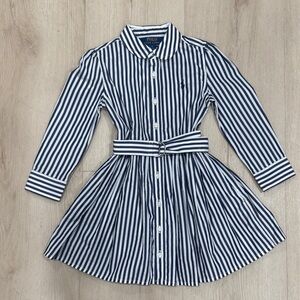 Polo by Ralph Lauren Blue and White Striped Kids Dress